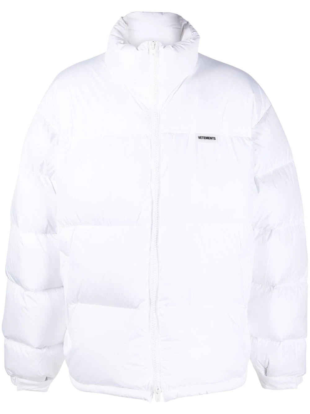 logo-patch puffer jacket - 1