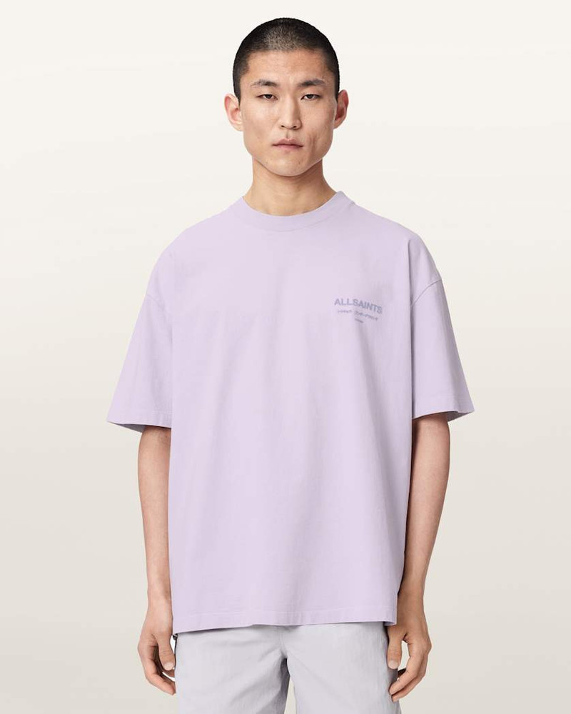 ALLSAINTS XANDER FLOCKED LOGO OVERSIZED T-SHIRT outlook