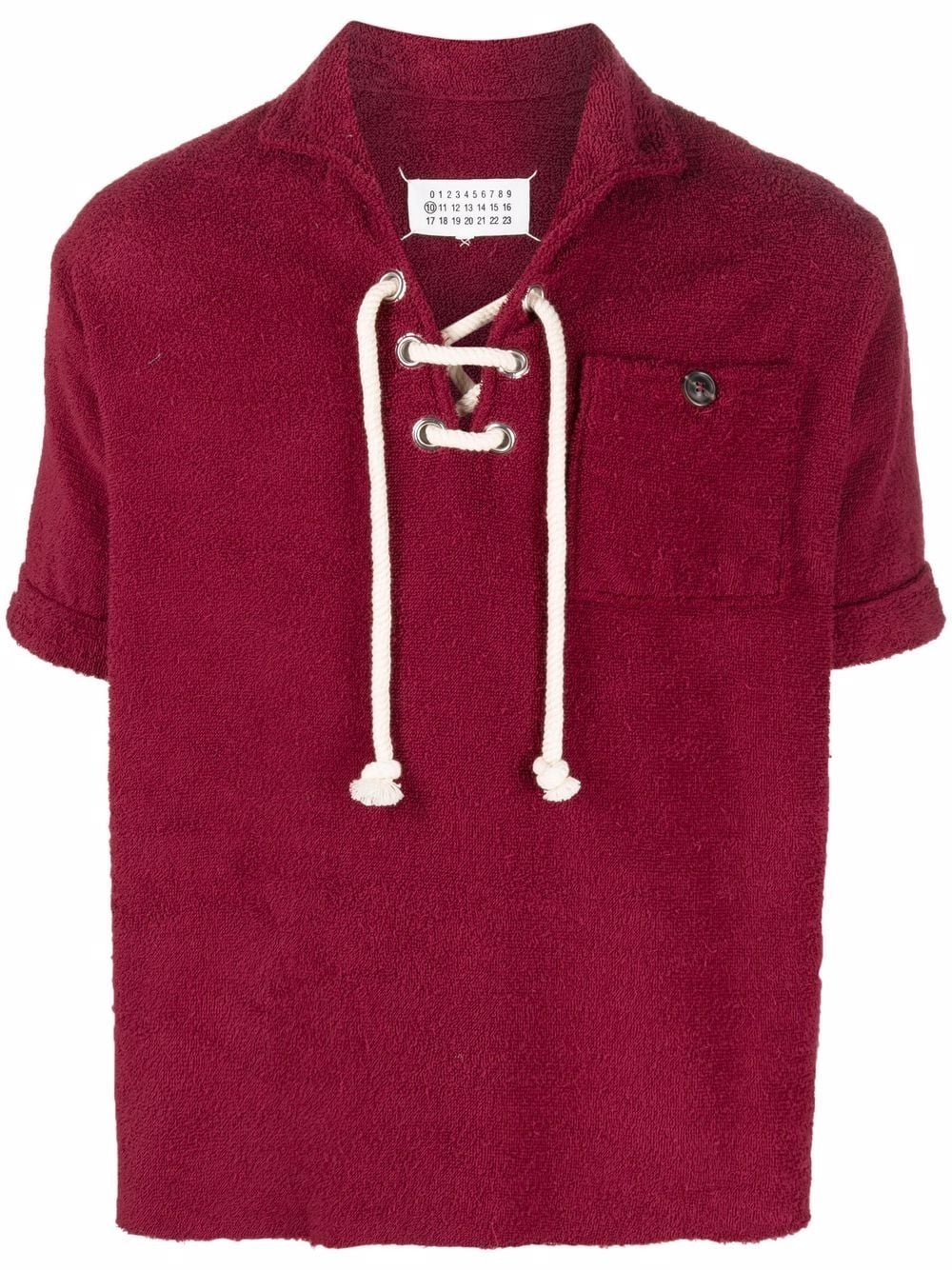 drawstring cotton polo shirt - 1