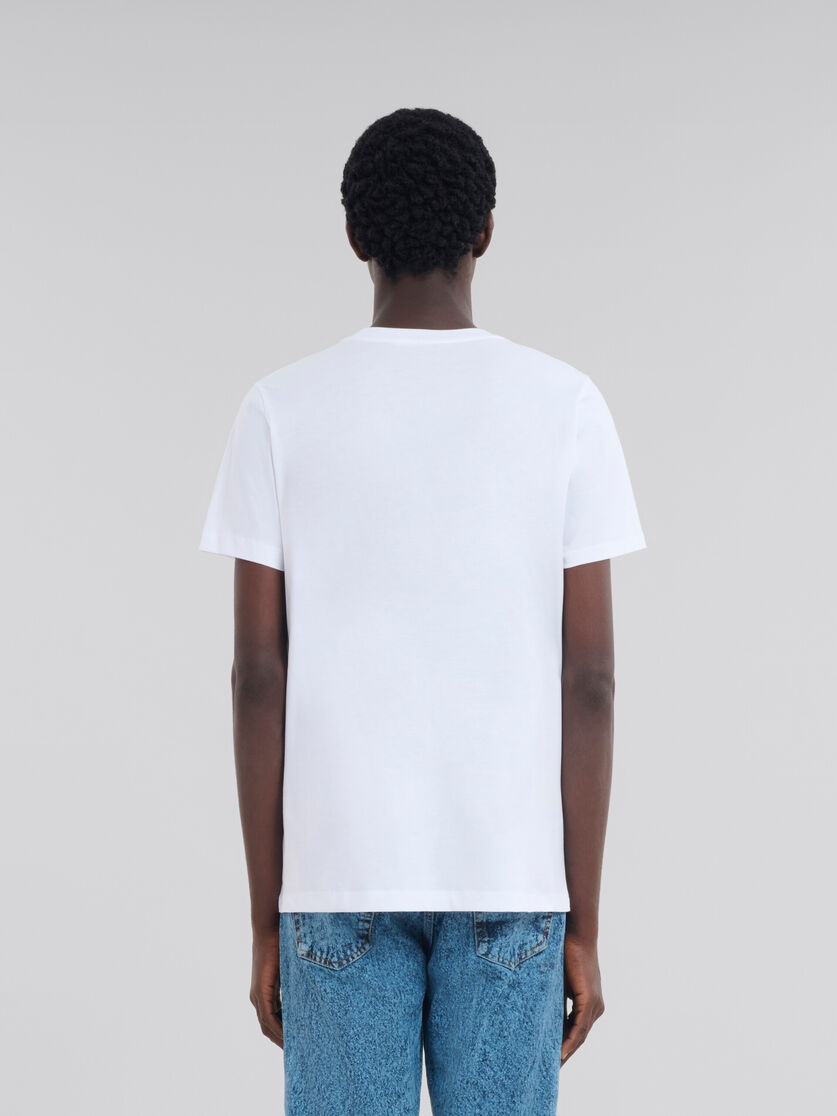 WHITE BIO COTTON T-SHIRT WITH MINI MARNI LOGO - 3