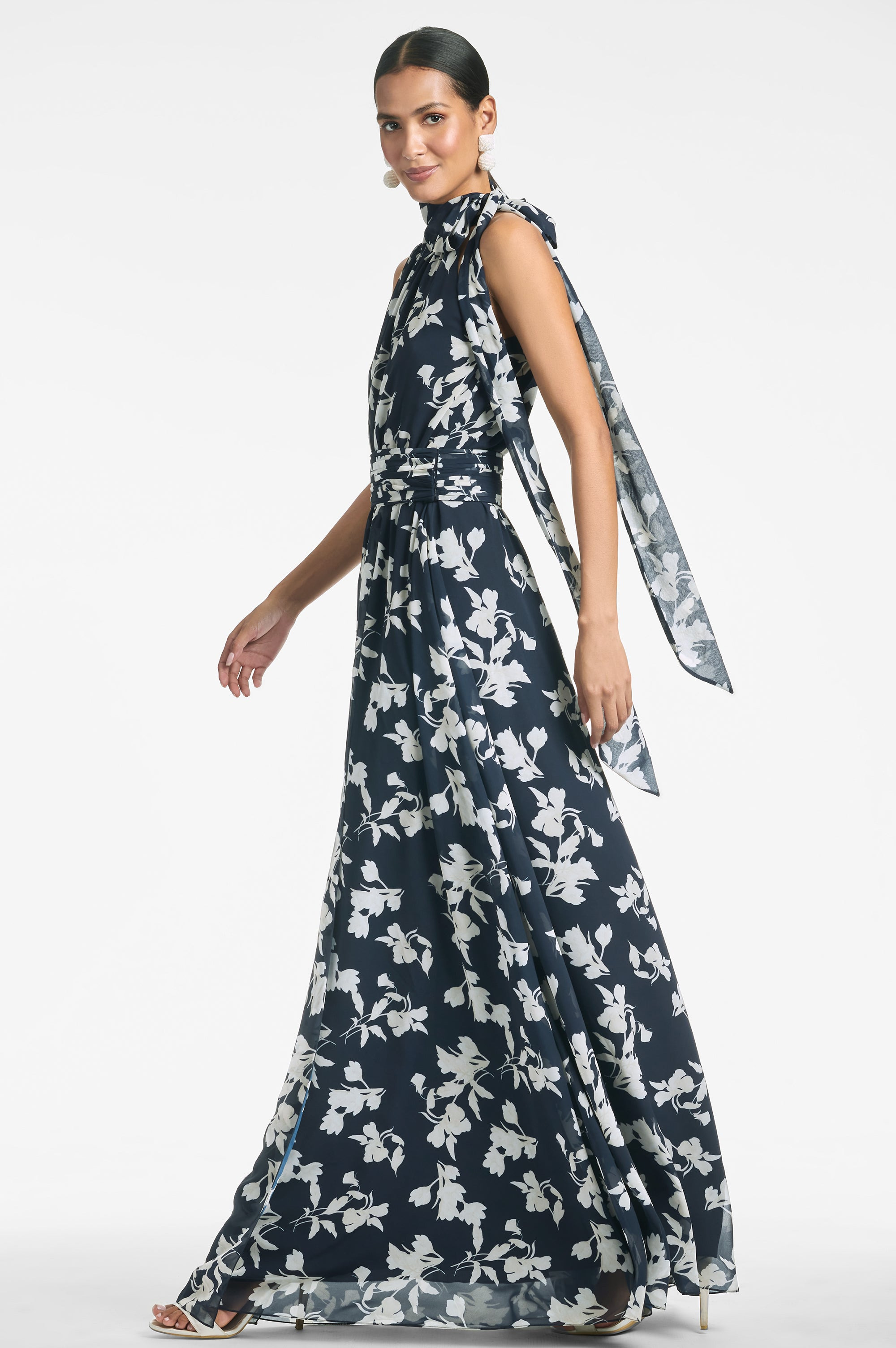 Kayla Gown - Navy Venetia Petal - 2