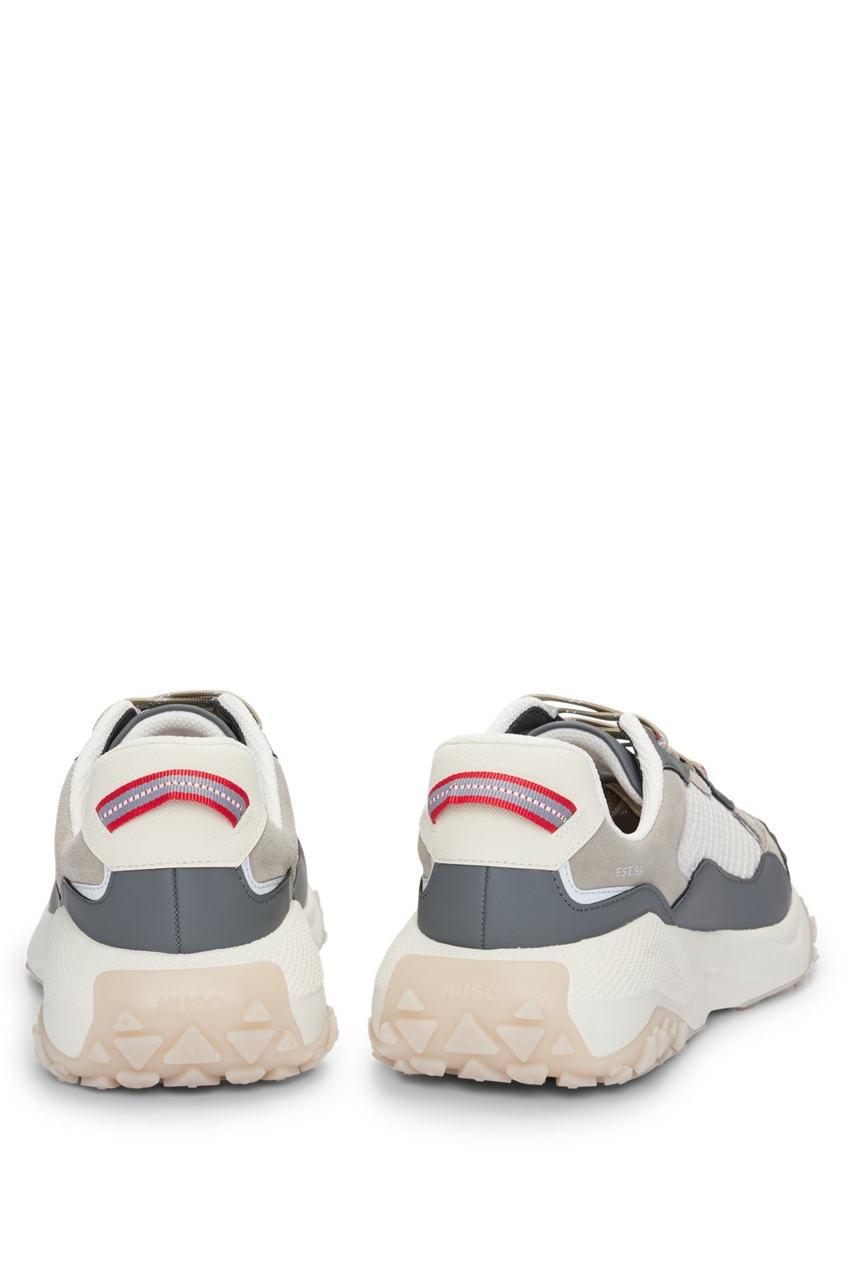MIXED-MATERIAL TRAINERS WITH LEATHER FACINGS - 5