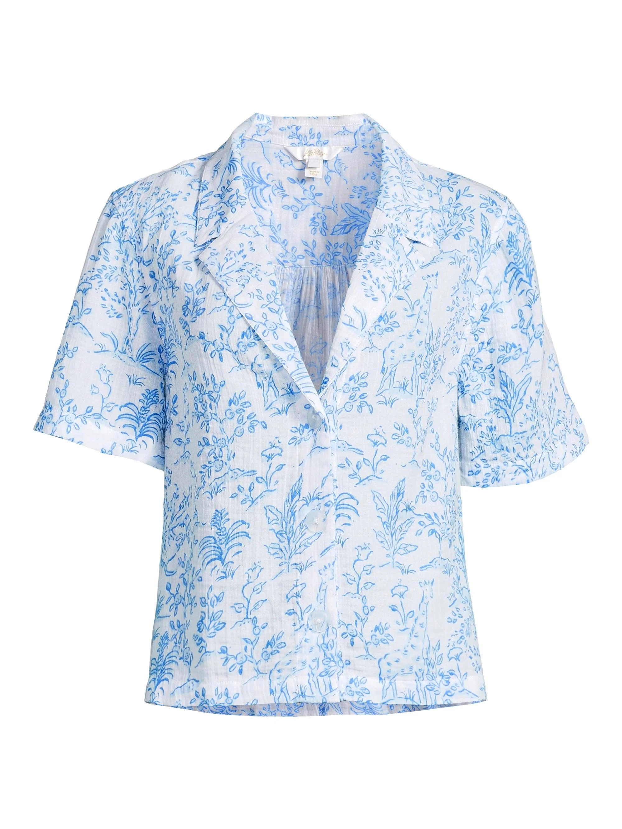 Women's Montee Cotton Cover-Up Shirt - Resort White Tall Tales - 1