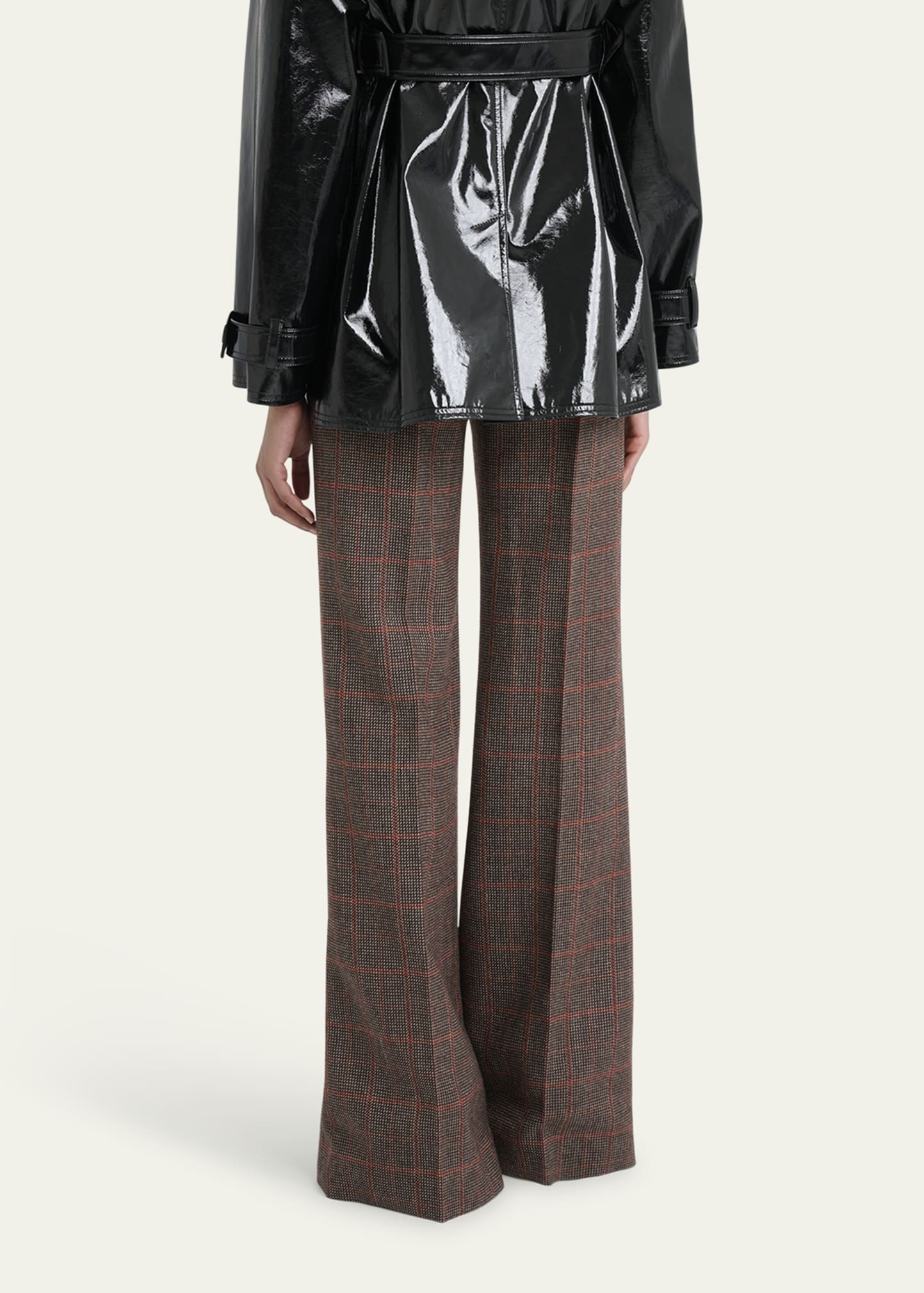 Plaid Wide-Leg Pants - 3