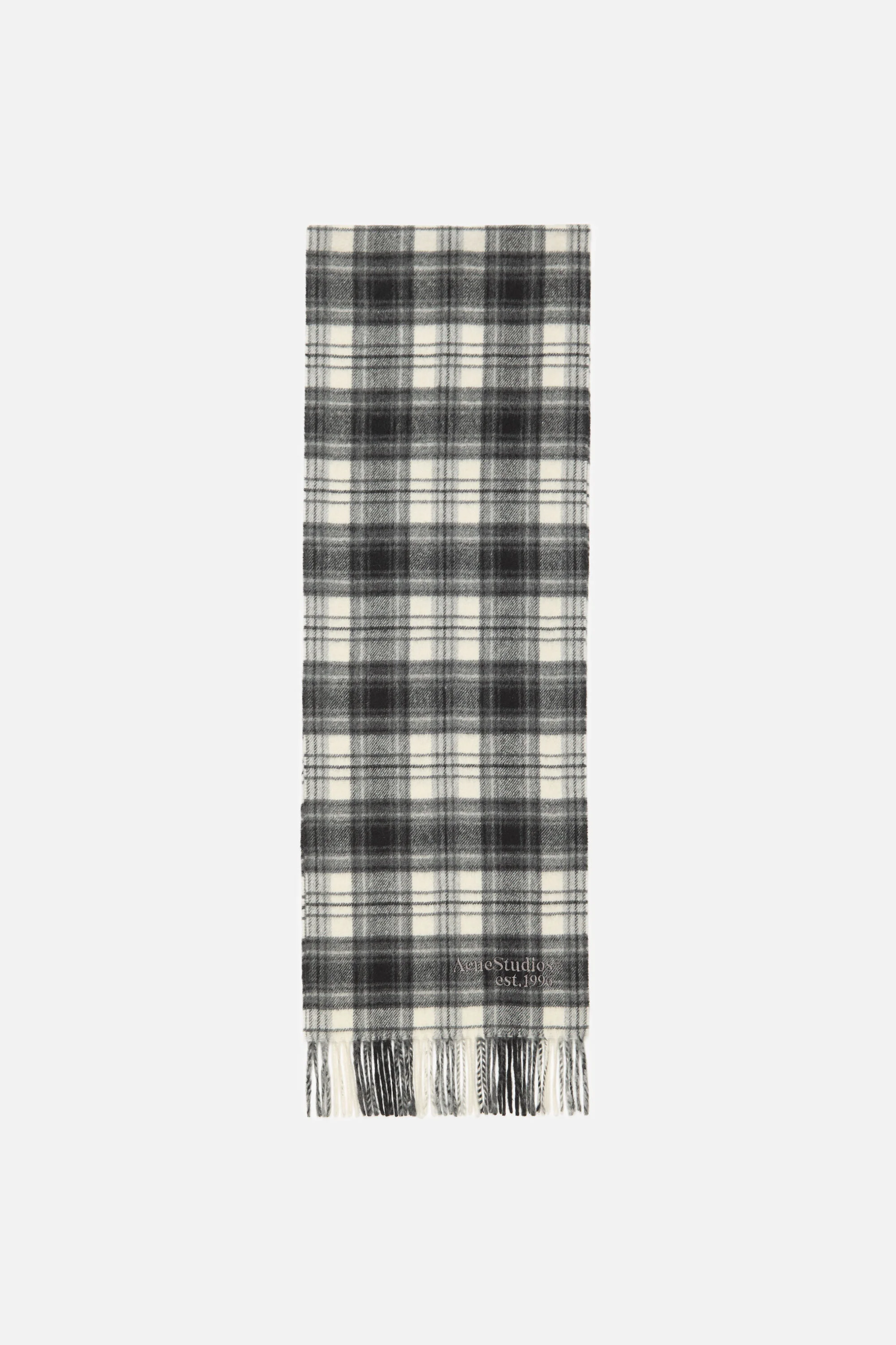 Cashmere scarf - Black/white - 1