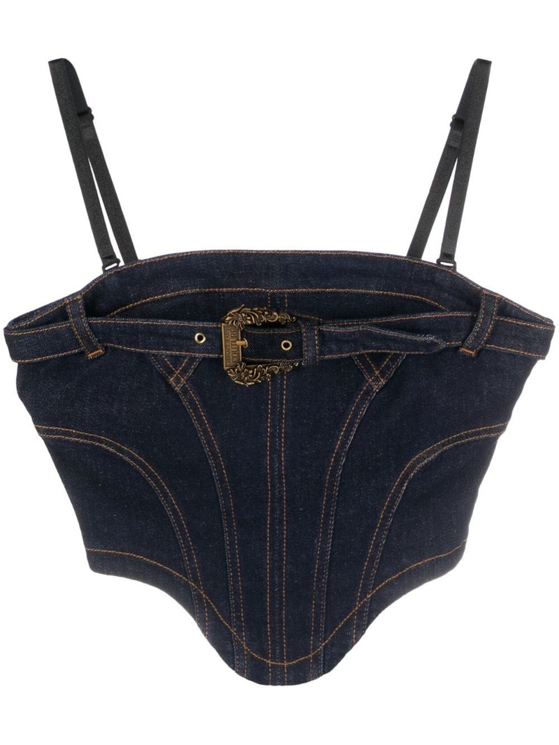 Baroque Buckle denim corset top 1