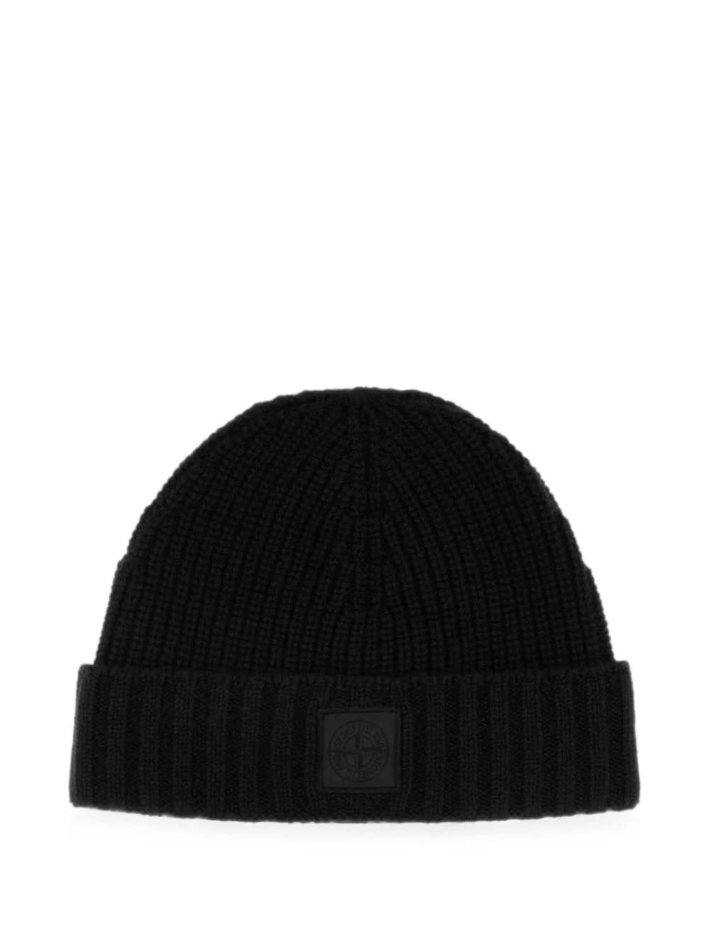 logo-patch ribbed-knit beanie hat - 1