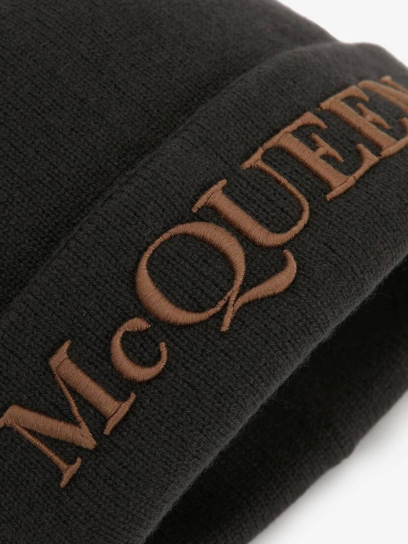 Mcqueen Wool Beanie in Khaki - 3