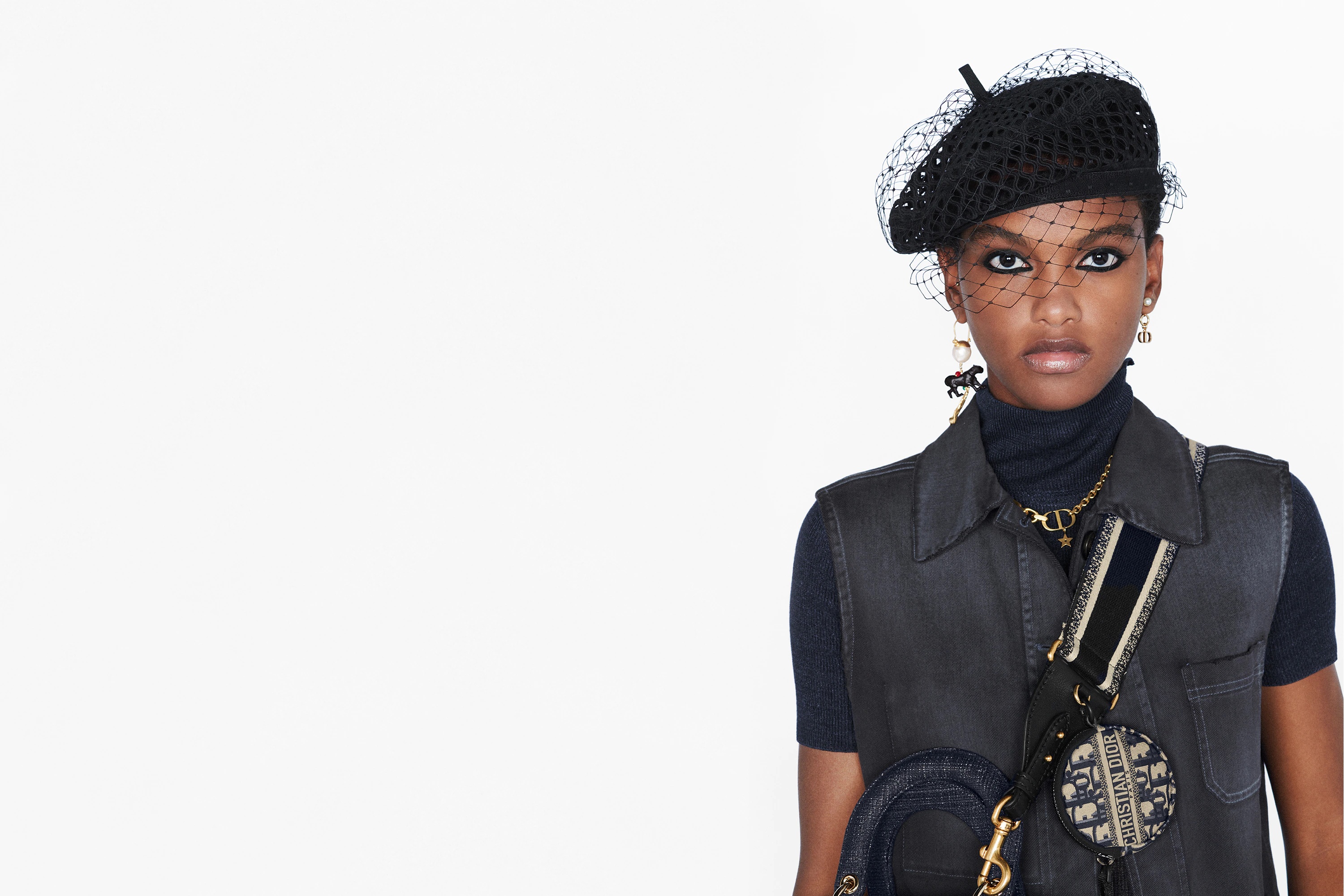 Dior Mesh Beret with Veil - 6