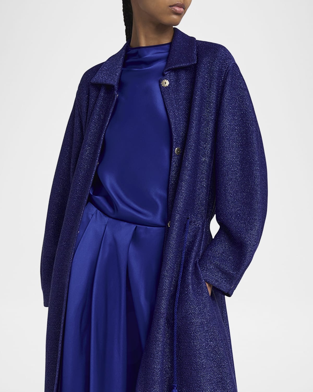 Drawstring Maxi Coat - 5