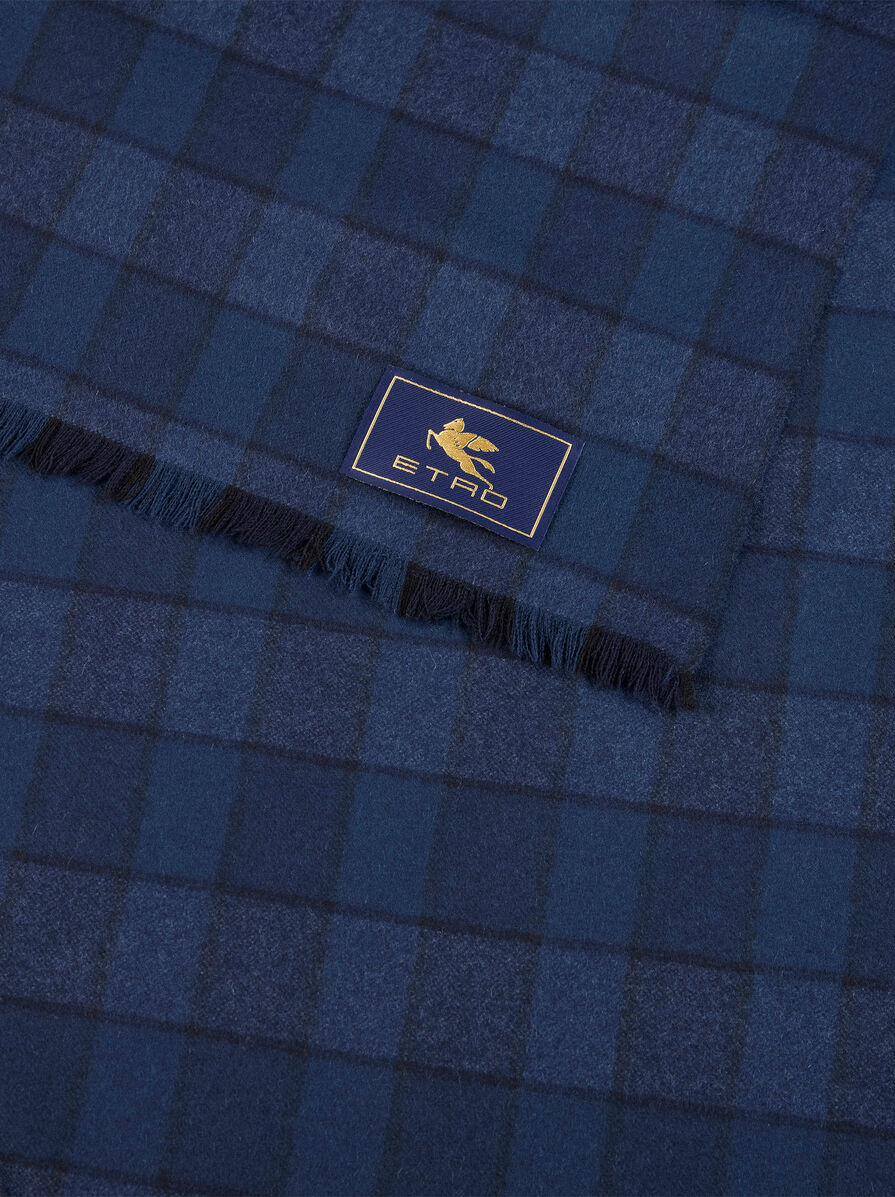 WOOL AND CASHMERE SCARF WITH CHECK MOTIF - 2