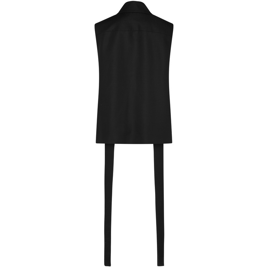 Wool long collar tailor vest - 3