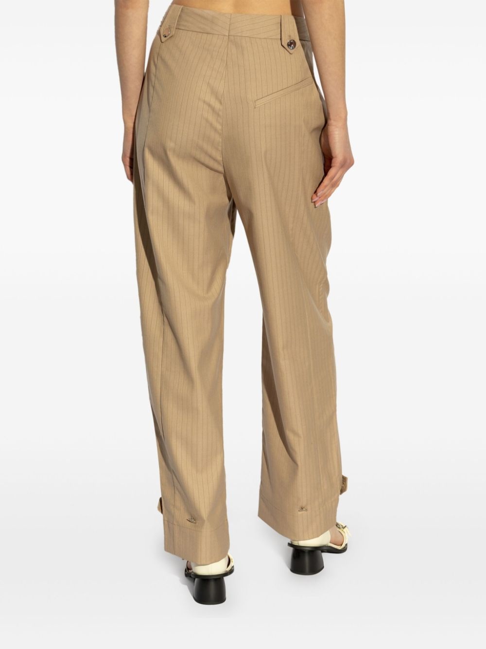striped-jacquard trousers - 4
