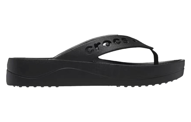 (WMNS) Crocs Baya Platform Cut Out Detail Flip Flops 'Black' 208395-001 - 2