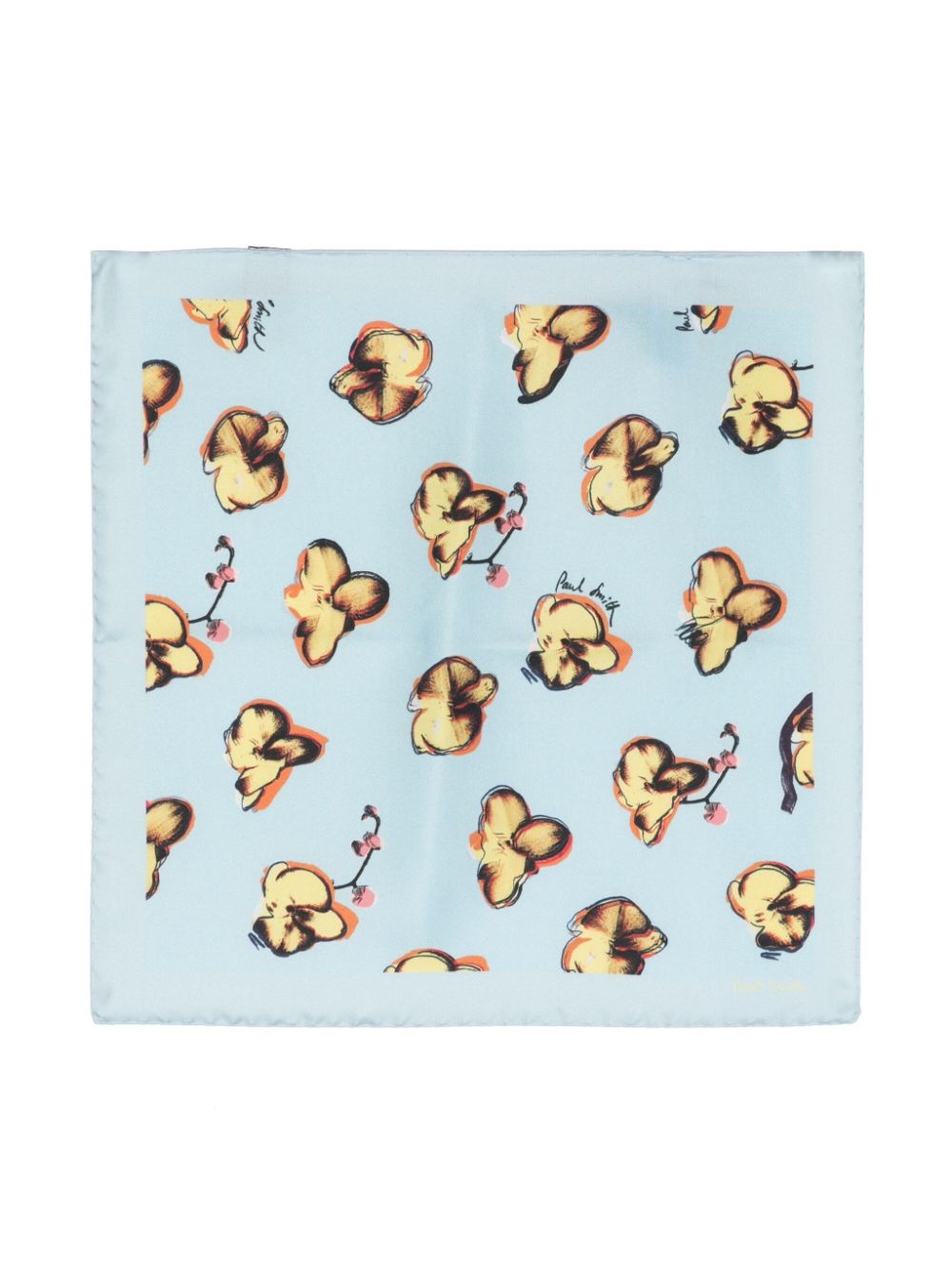 floral-print silk pocket square - 1