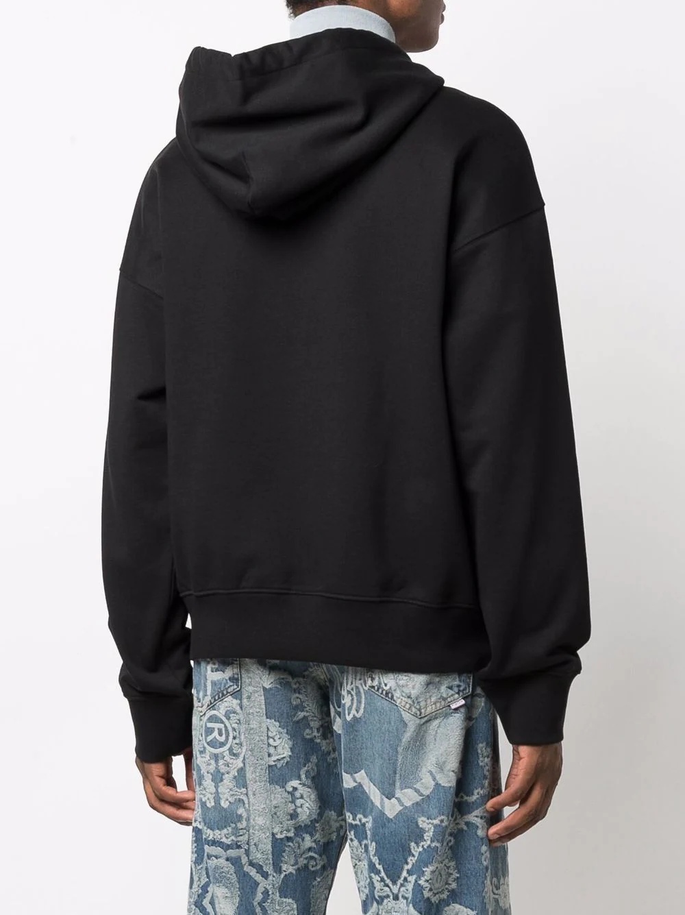 logo-print cotton hoodie - 4
