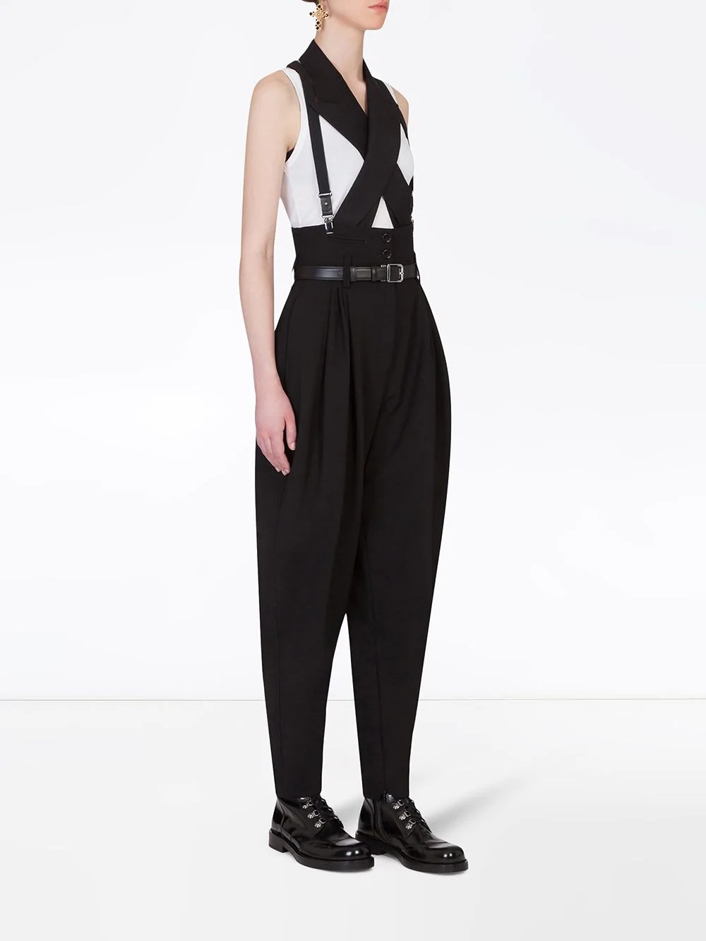 crossover lapels jumpsuit - 3