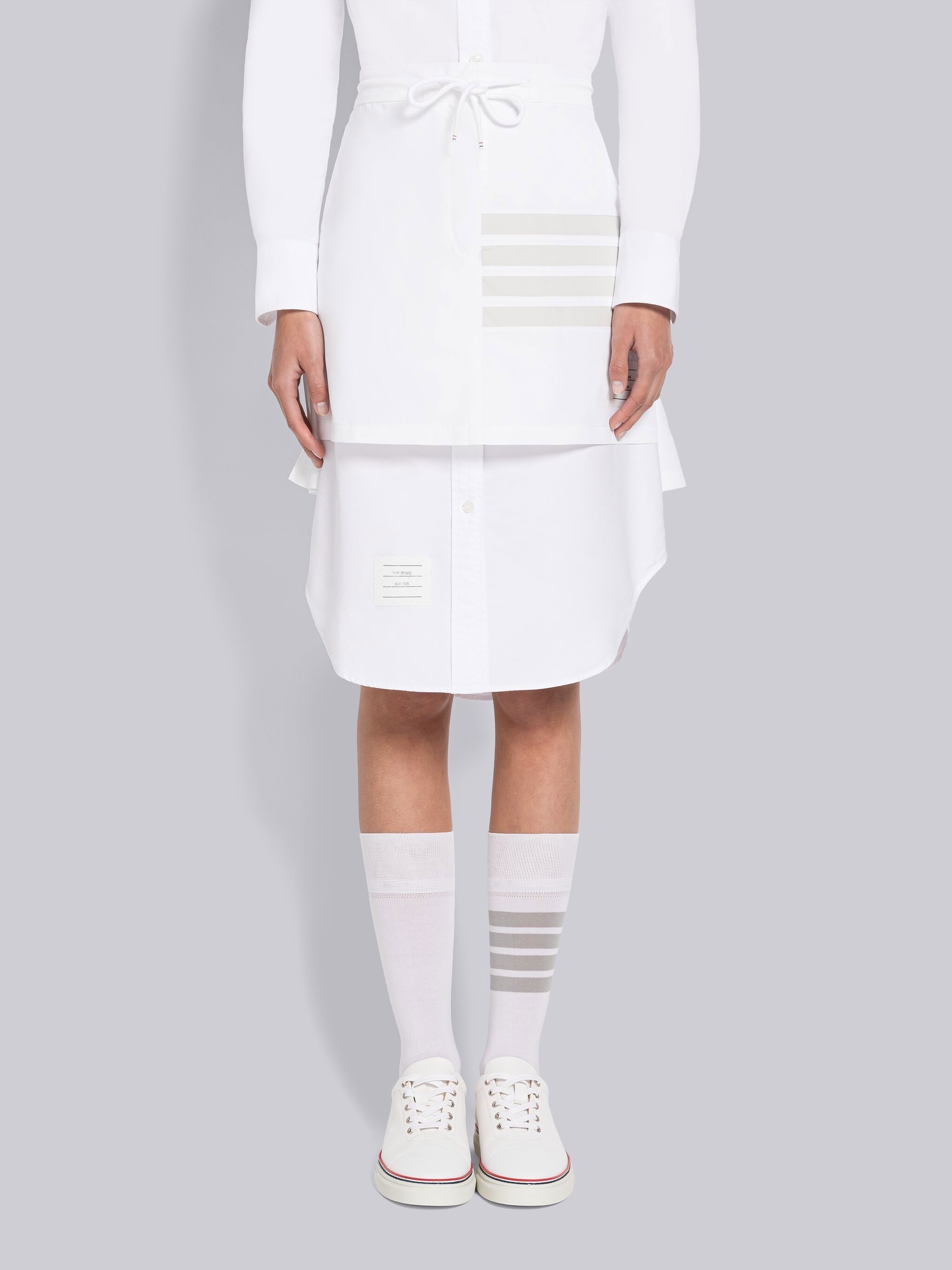 White Flyweight Tech 4-Bar Pleated Mini Skirt - 2