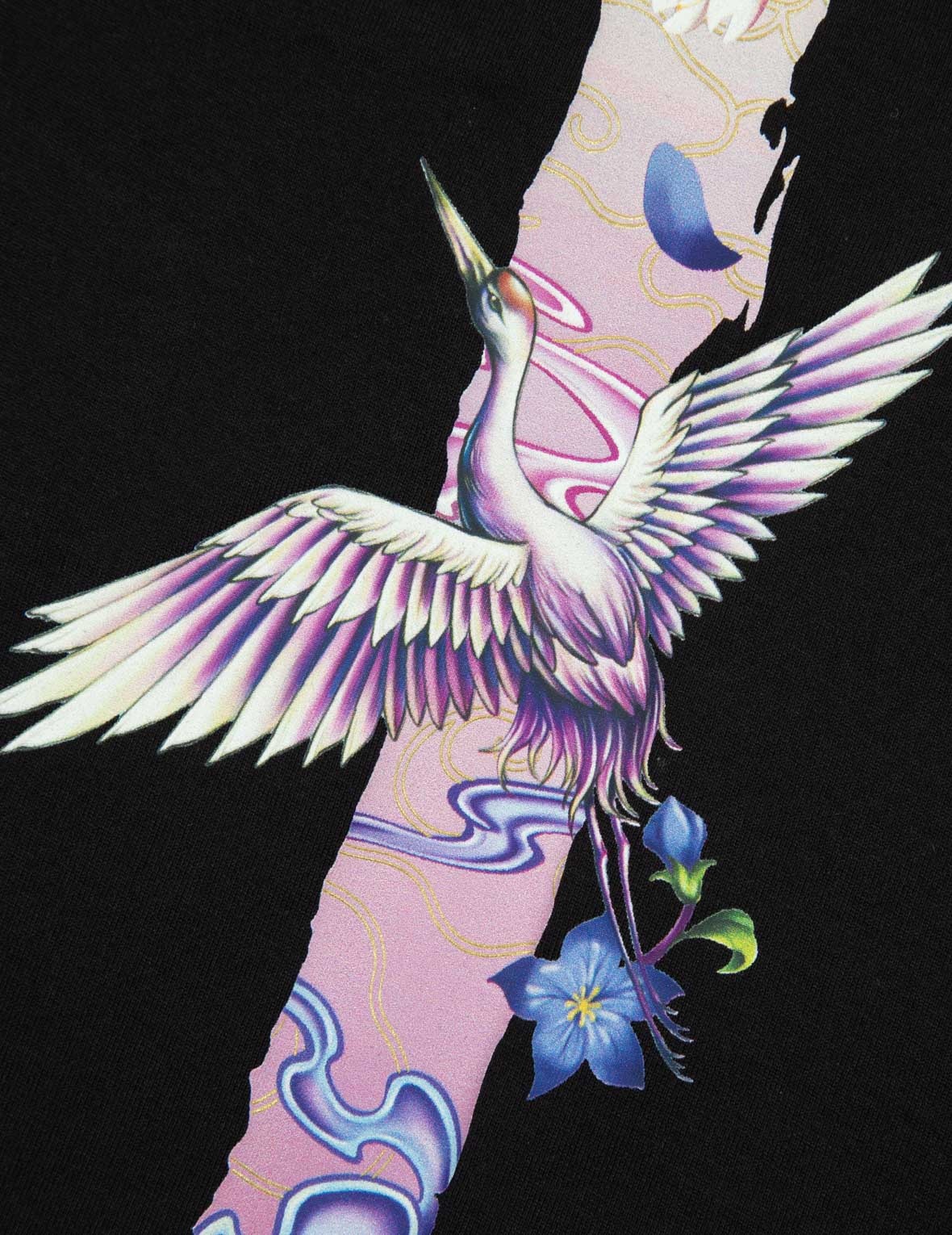 CRANES AND WISTERIA DAICOCK BOYFRIEND T-SHIRT - 7
