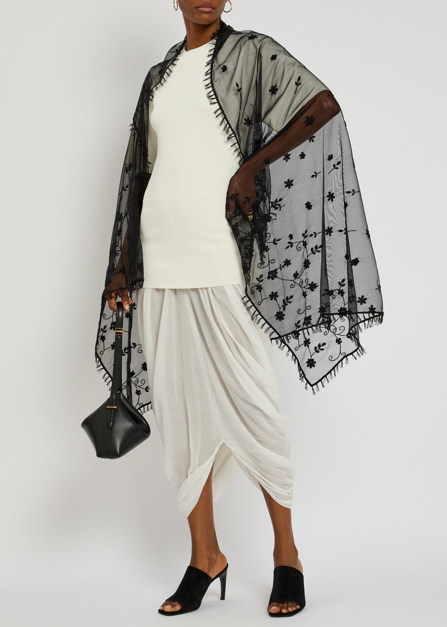 Toteme Floral-embroidered Tulle Shawl - 3