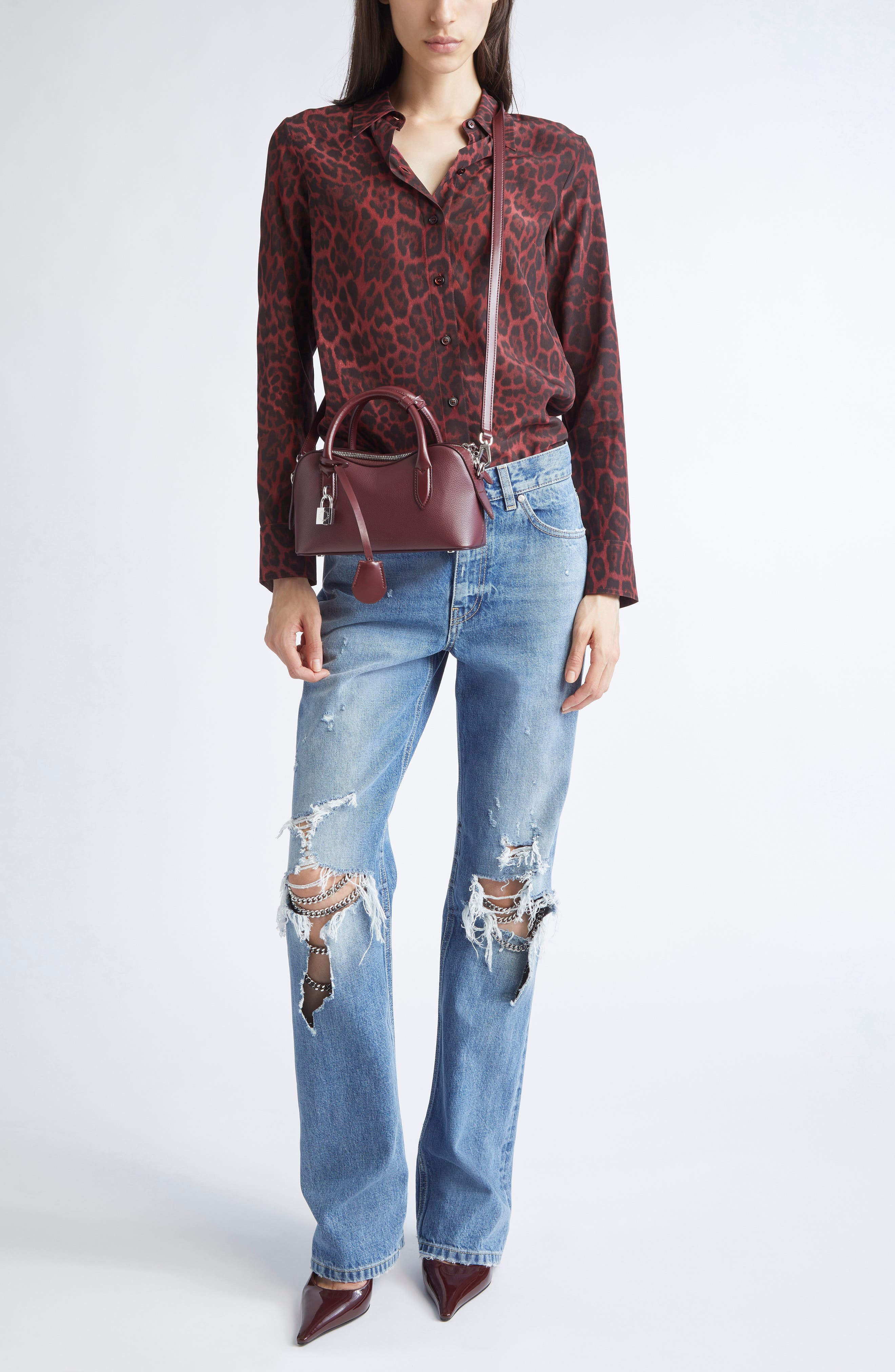 Stella McCartney Iconic Leopard Print Button-Up Shirt in 6062 - 2