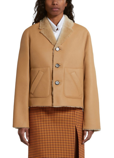 Marni Short reversible shearling and nappa jacket outlook