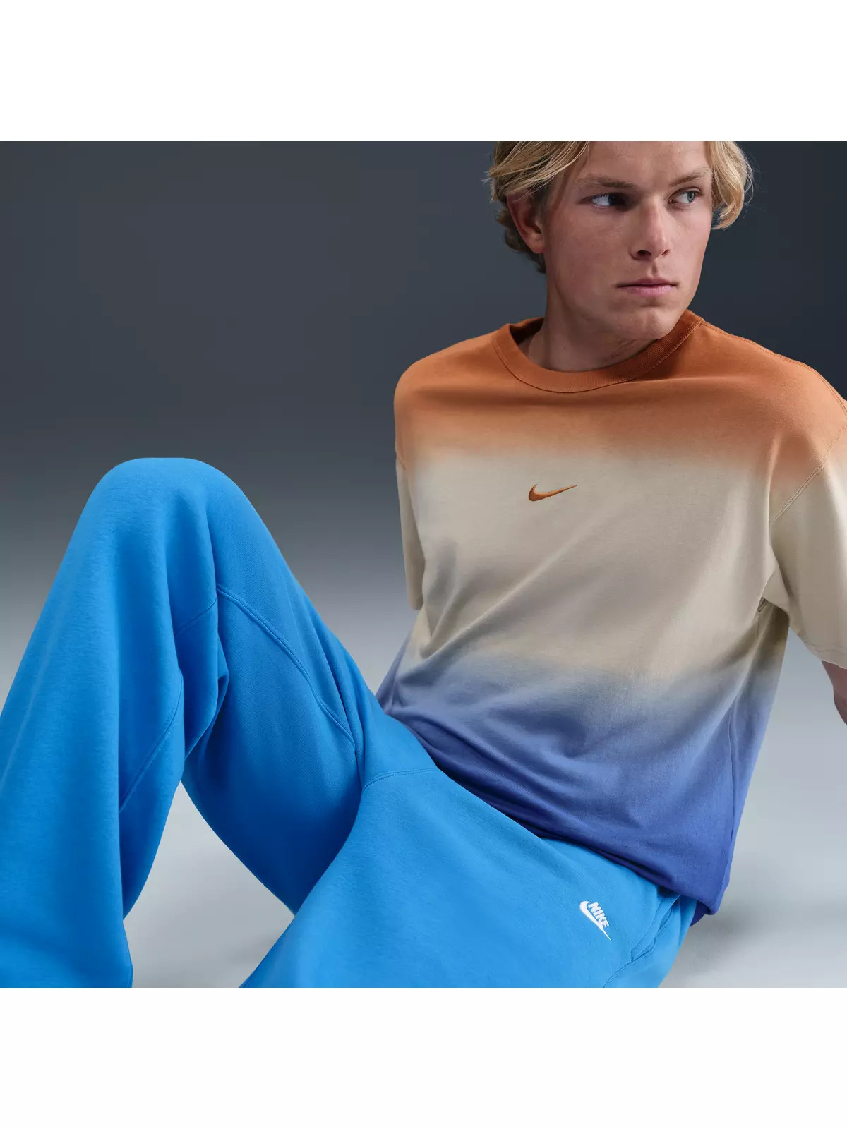 Men's Club BB Open-Hem Fleece Pants -Blue - 5