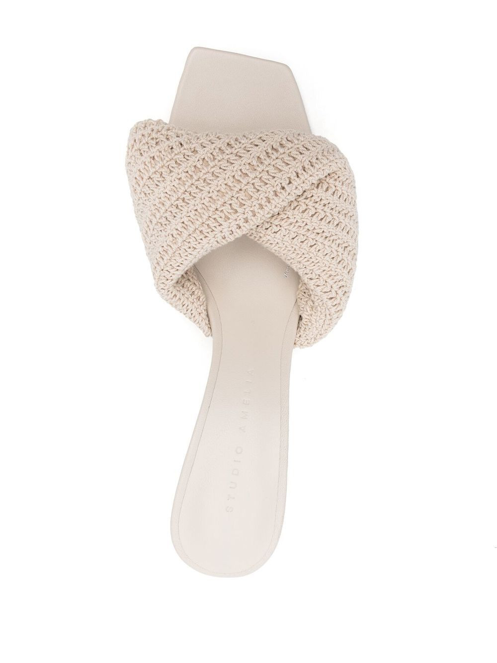 75mm twist-detail crochet mules - 4