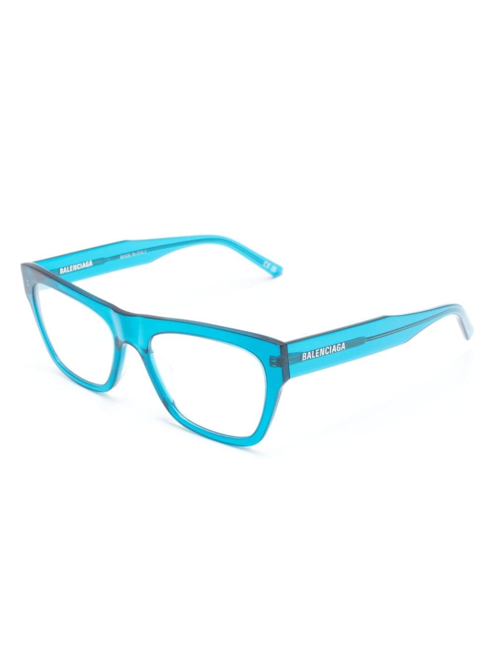 logo-debossed rectangle-frame glasses - 2