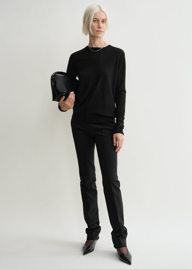 Totême Fine crew-neck knit black outlook