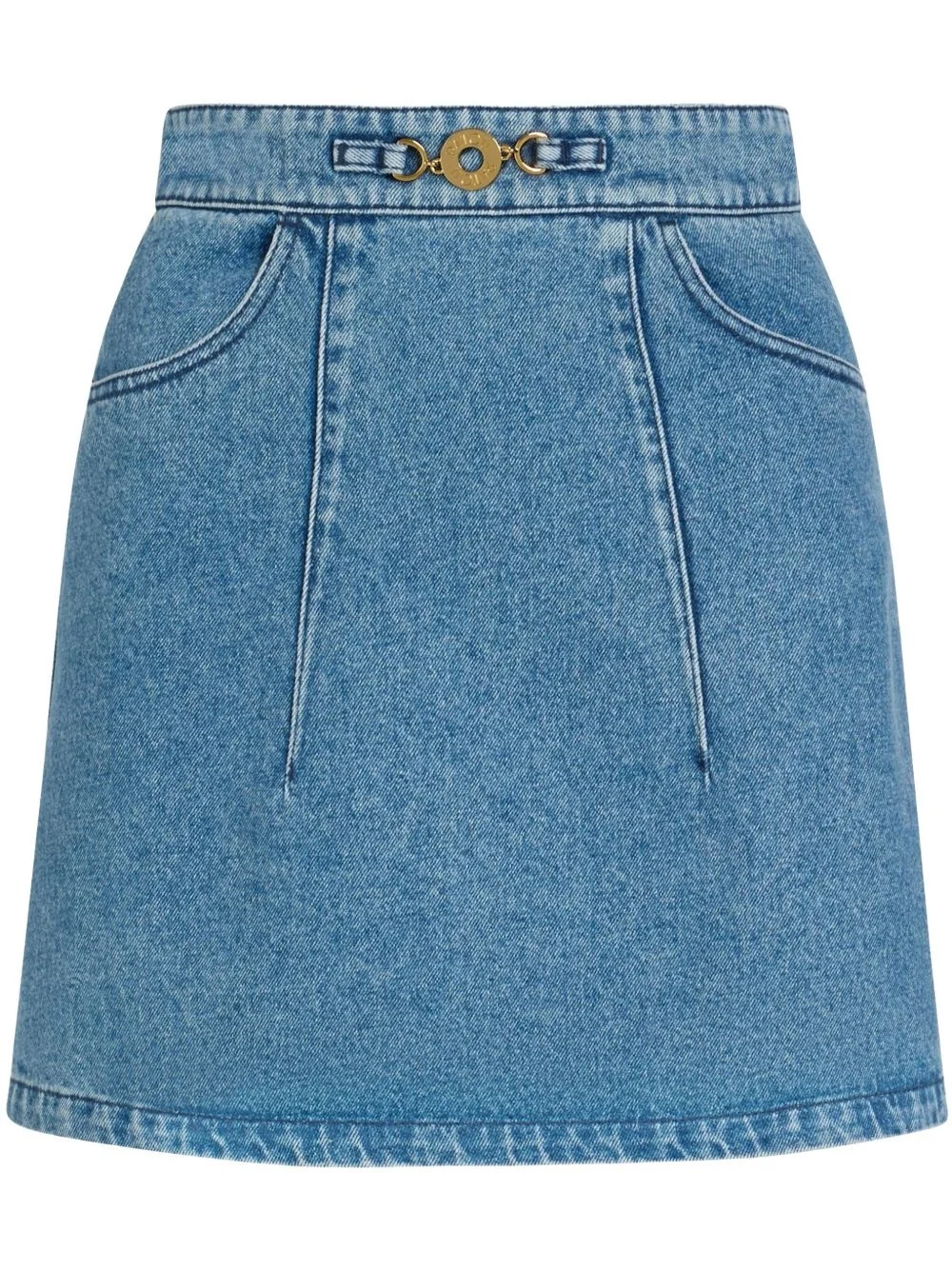 A-line denim mini skirt - 1