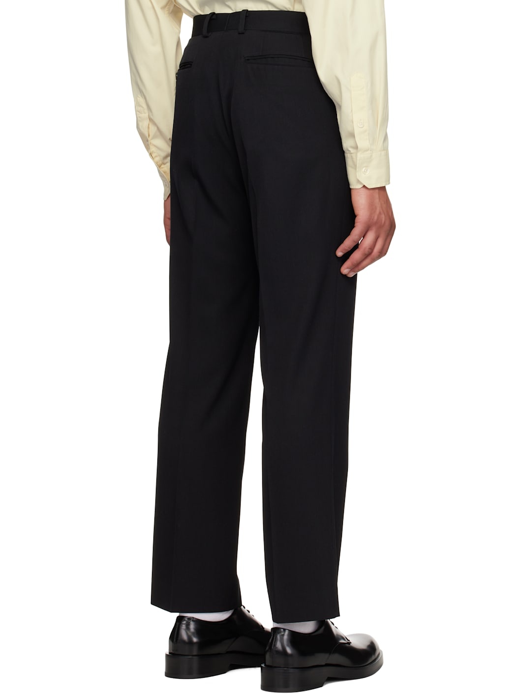 Black Light Wool Max Gabardine Trousers - 3
