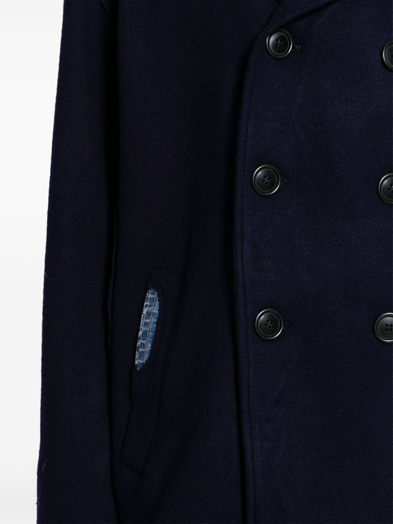 denim-patch double-breasted jacket 5