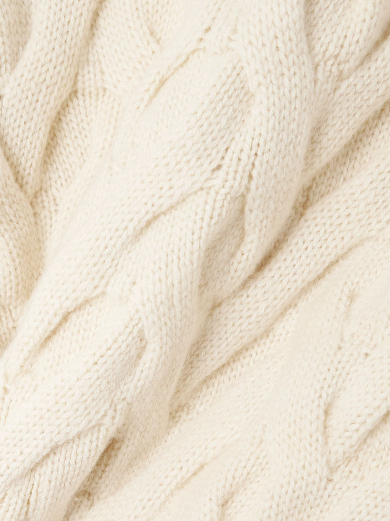 Cable-knit cashmere sweater Cream - 5