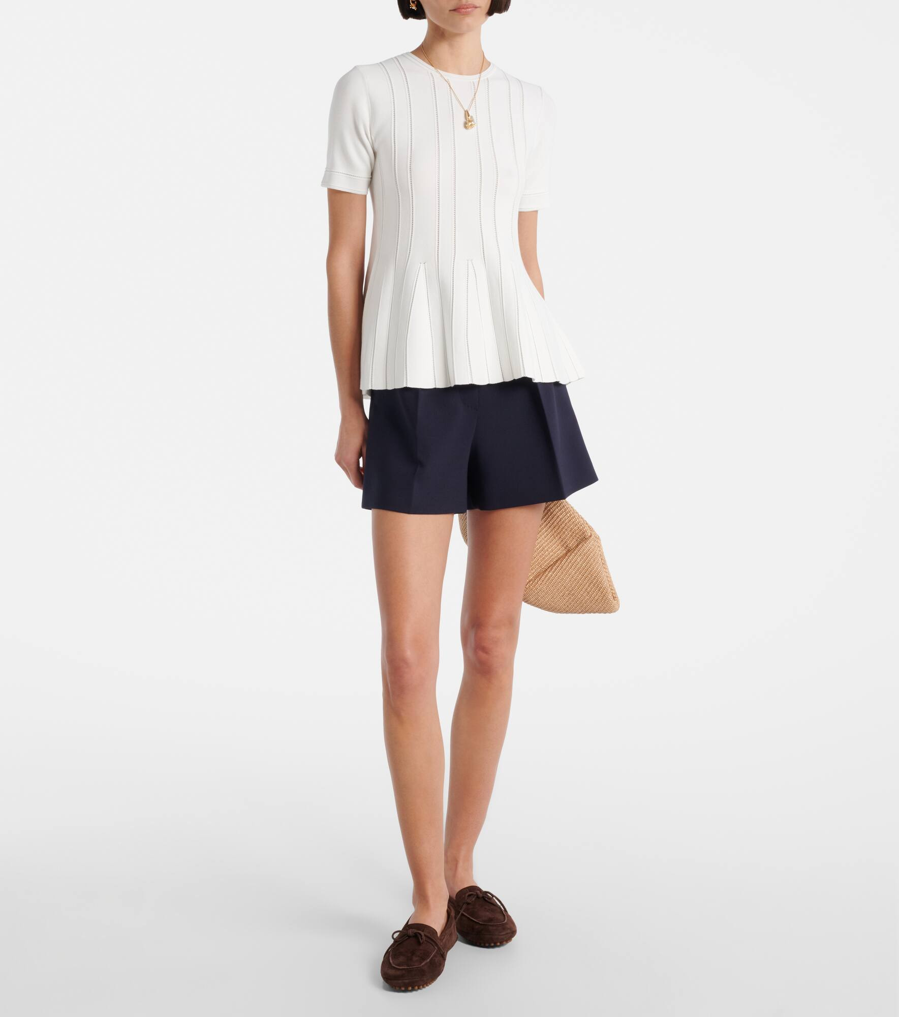 Epoche peplum open-knit top - 2