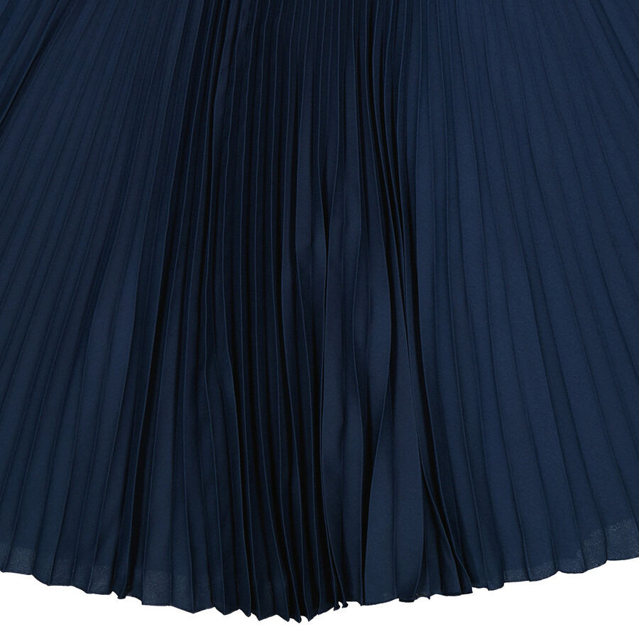 Burberry Ladies Ink Blue Empire-Line Pleated Dress - 8