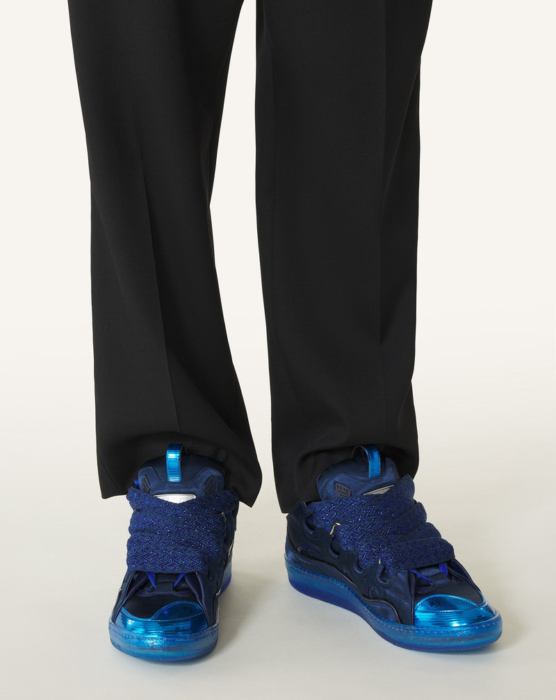 BLUE CURB SNEAKERS IN SATIN 7