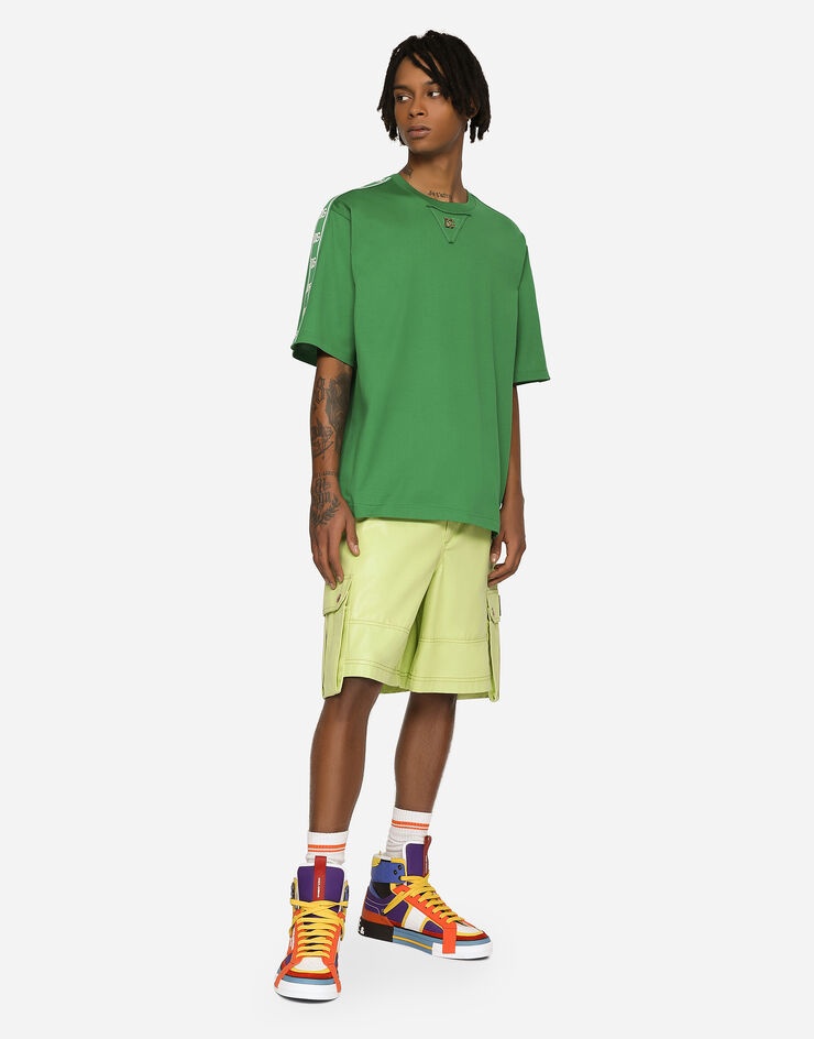 Coated cotton cargo shorts with tag - 2
