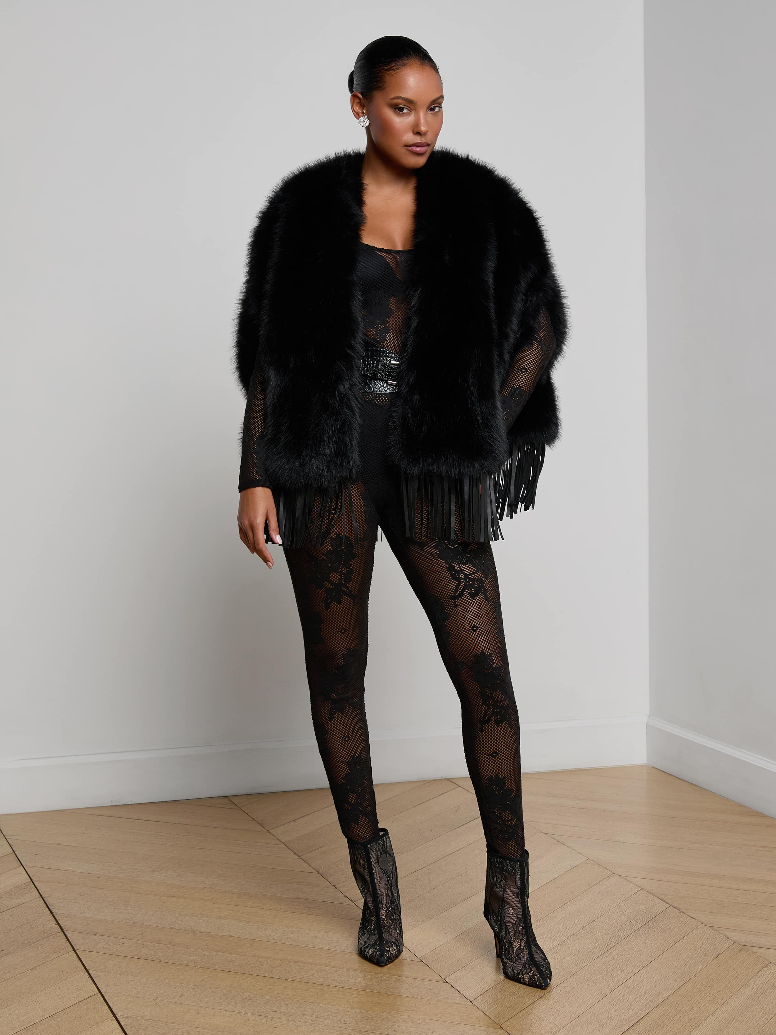 Nathalia Faux Fur Cape - 5
