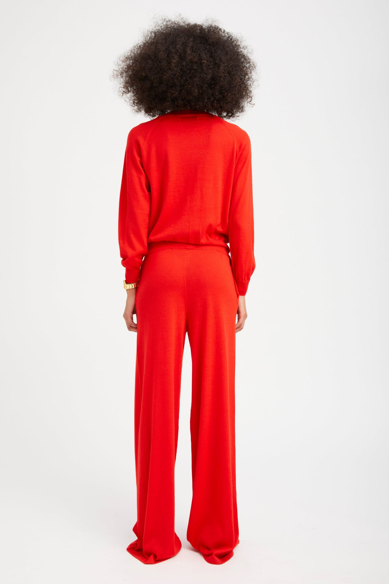 RED CASHMERE RAGLAN SWEATER - 4