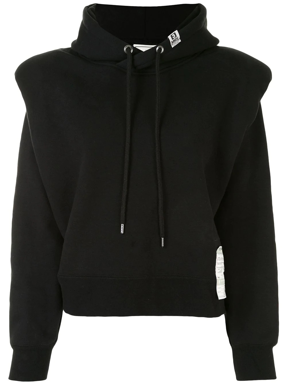 shoulder pad logo patch hoodie - 1