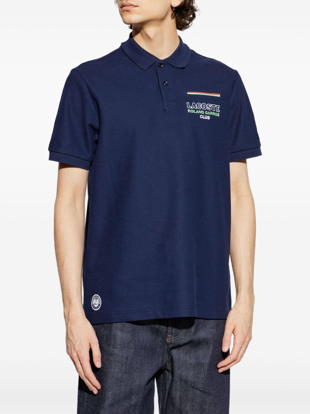 logo-embroidered polo shirt - 3