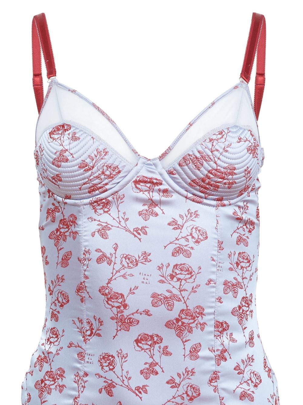 Bebe rose-jacquard slip dress - 2