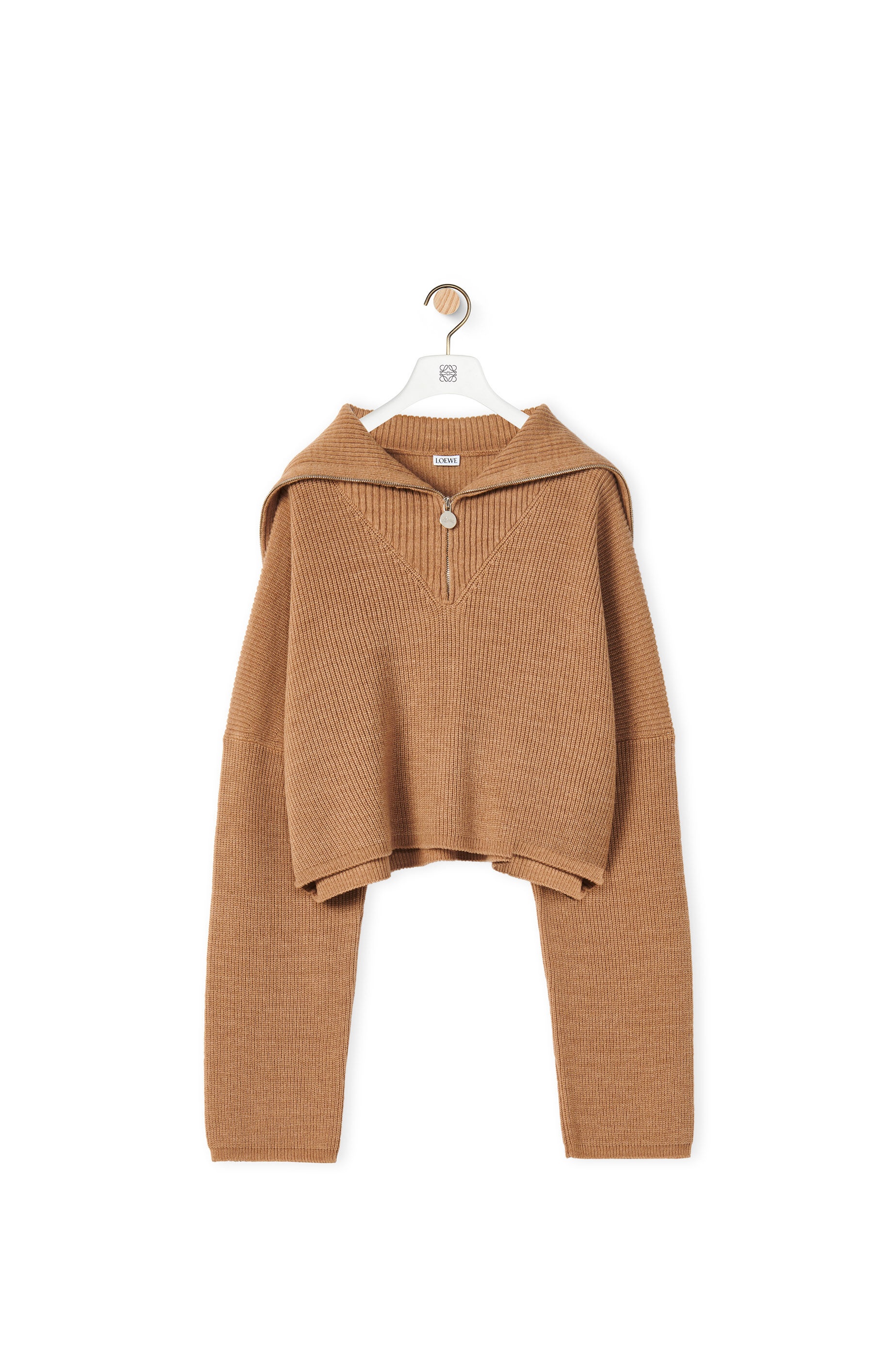 Zip-up sweater in wool - 1