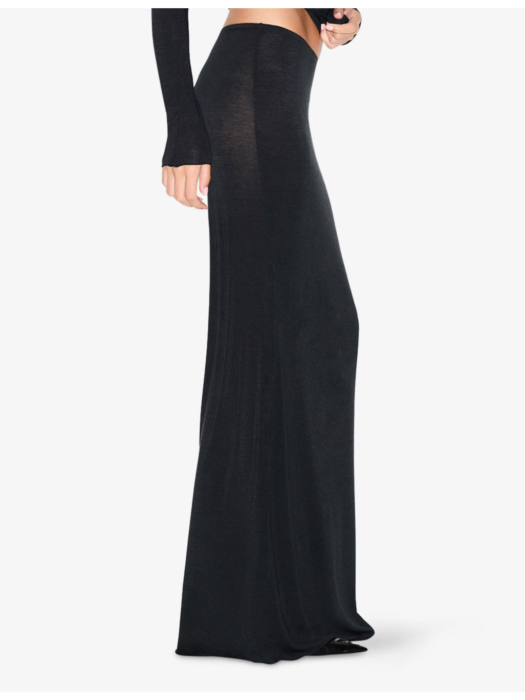 Sheer Mid-Rise Stretch-Modal Maxi Skirt - 3