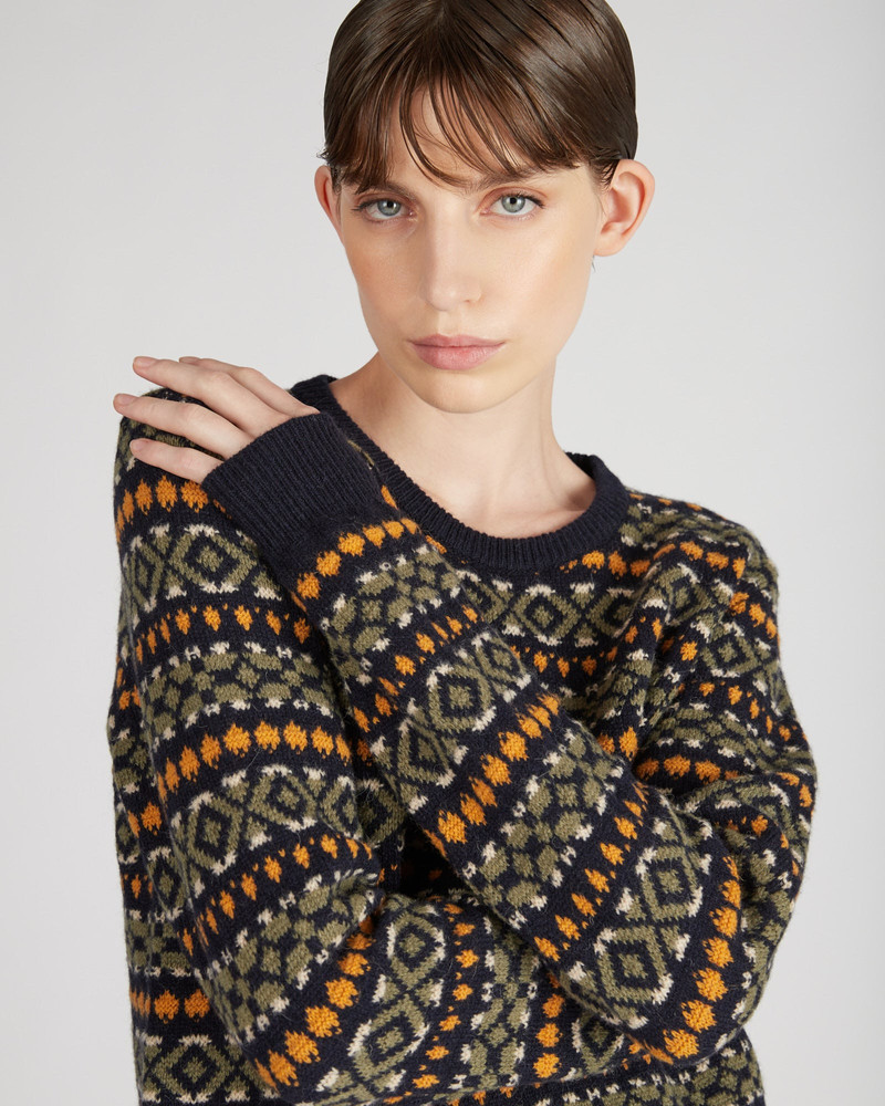 Regular fit crewneck sweater in wool and Alpaca 4