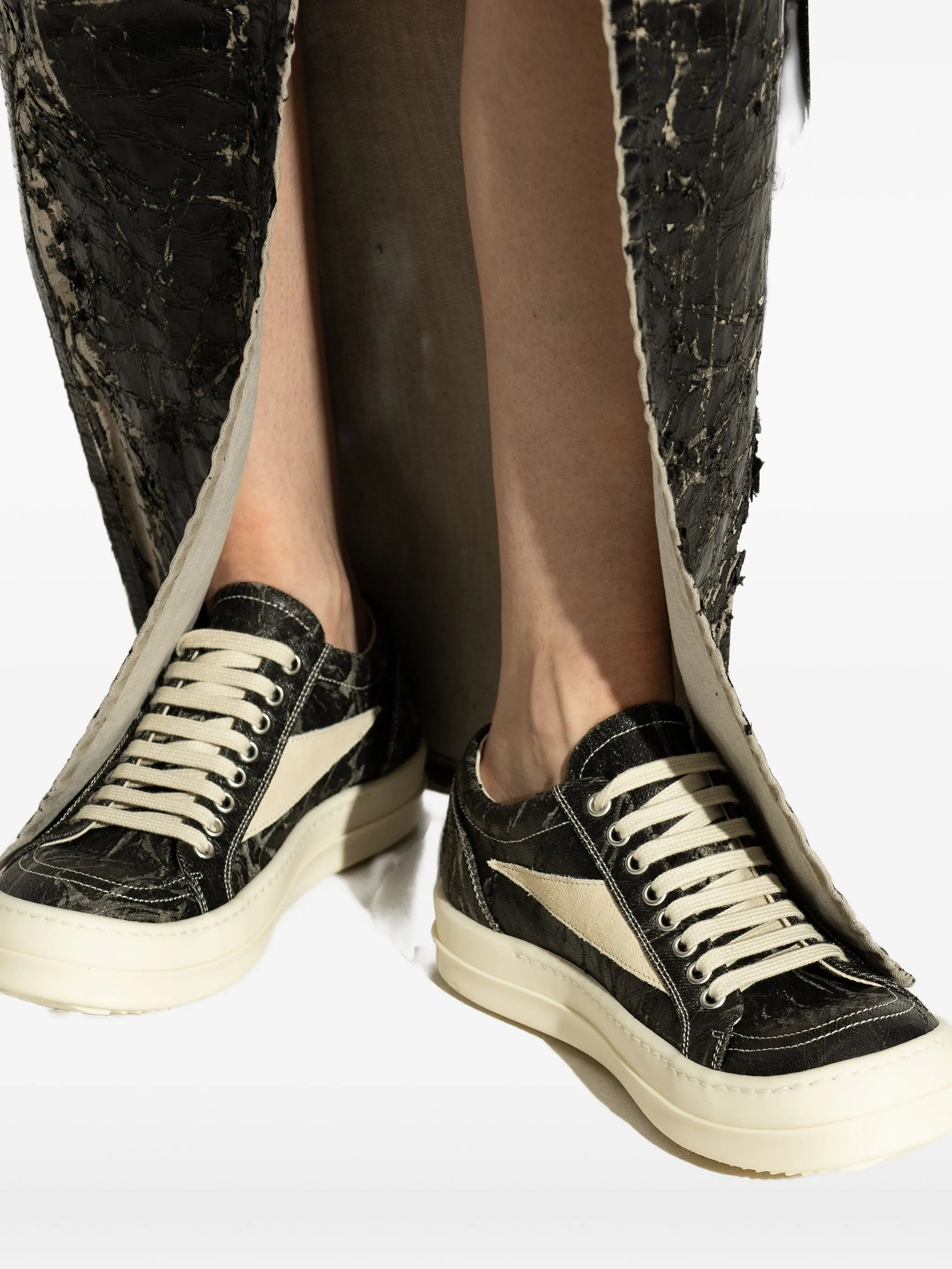 Rick Owens Drkshdw Vintage Sneaks Panelled Lace-up Sneakers - 5