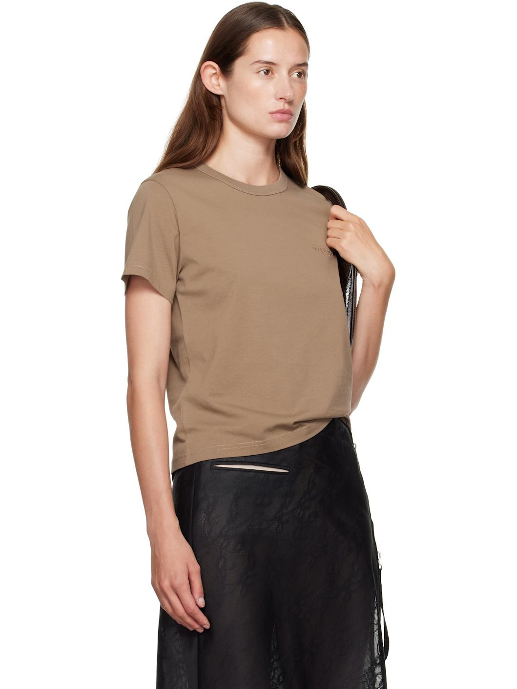 Tan Embroidered T-shirt - 2