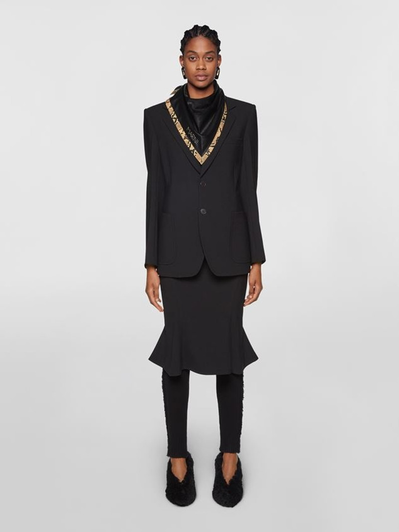 Marni CREPE DOUBLE WOOL JACKET WITH LAPEL COLLAR outlook