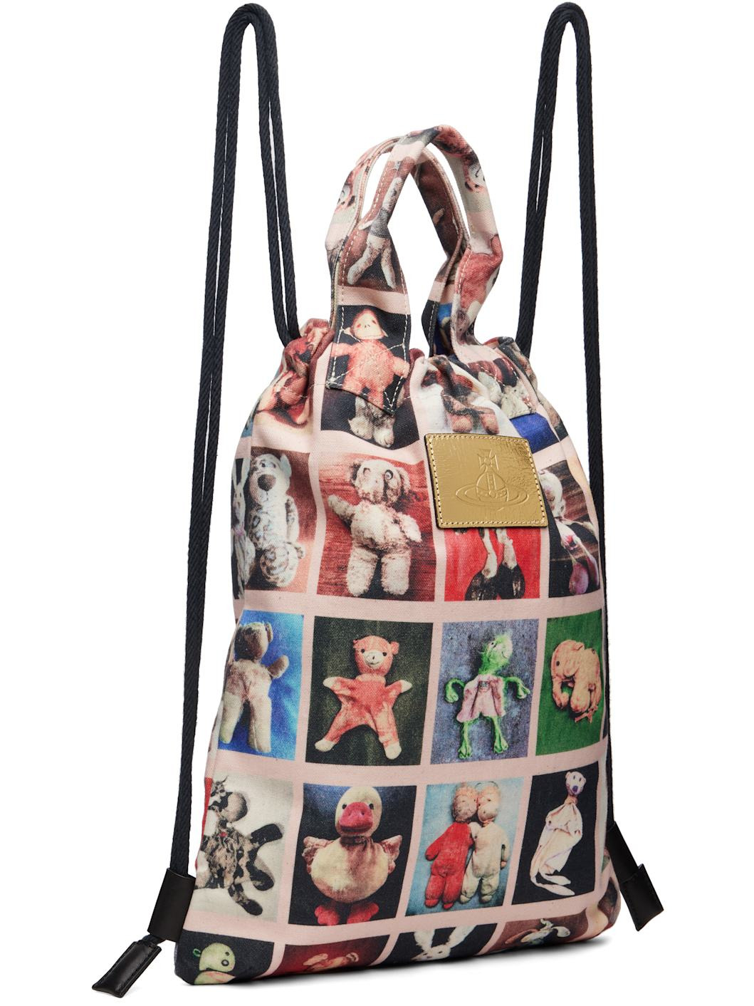 Multicolor Canvas Teddies Pippa Drawstring Backpack - 2